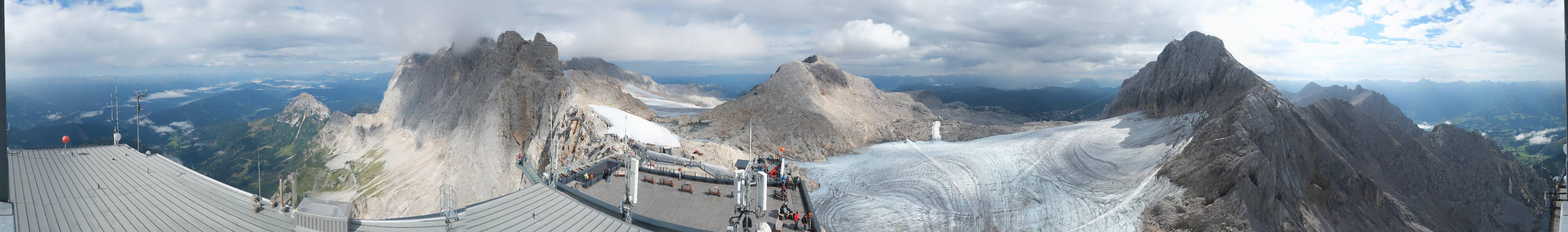 Archiv Foto Webcam Dachstein Gletscher: Panoramablick von der Bergstation