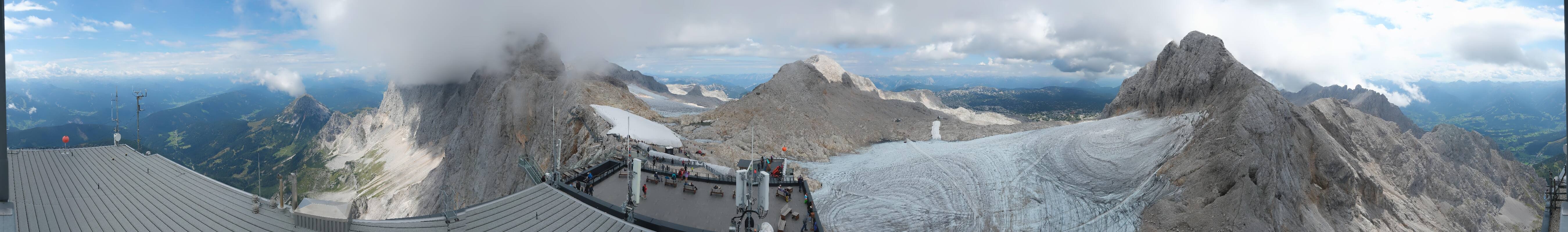 Archiv Foto Webcam Dachstein Gletscher: Panoramablick von der Bergstation
