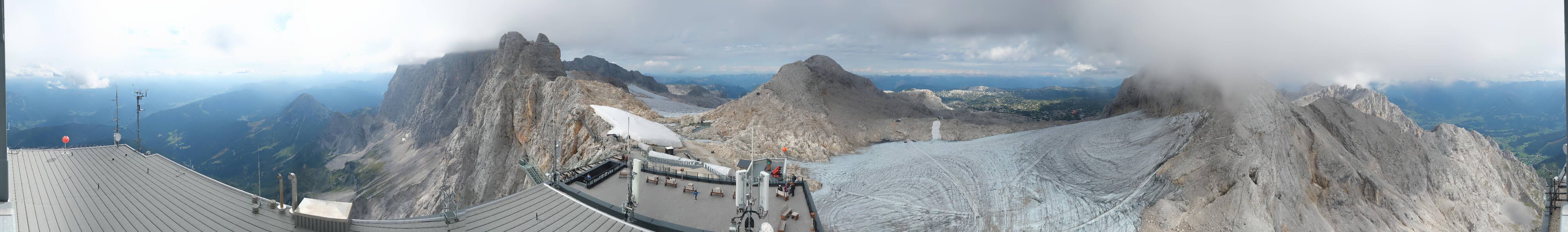 Archiv Foto Webcam Dachstein Gletscher: Panoramablick von der Bergstation