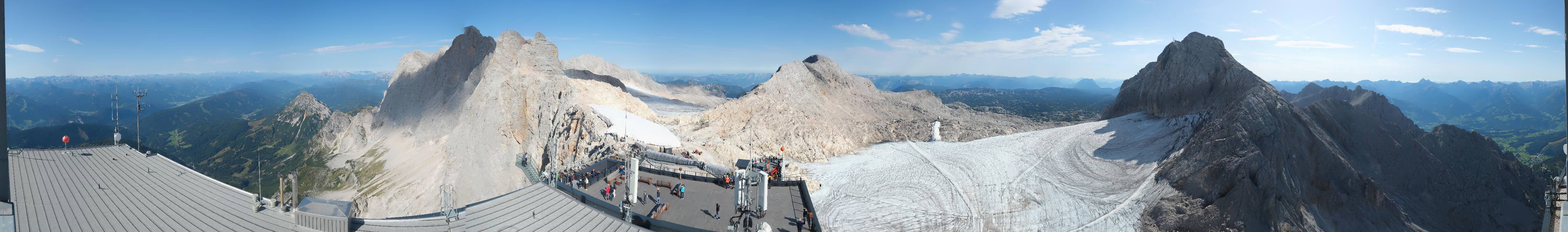 Archiv Foto Webcam Dachstein Gletscher: Panoramablick von der Bergstation