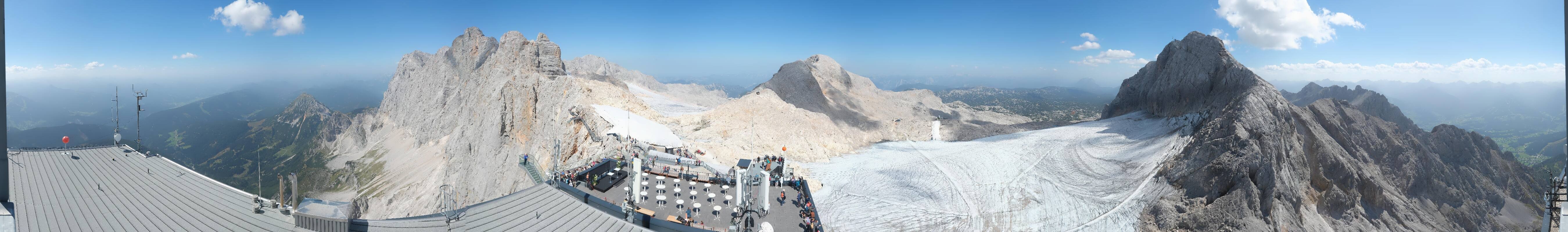 Archiv Foto Webcam Dachstein Gletscher: Panoramablick von der Bergstation
