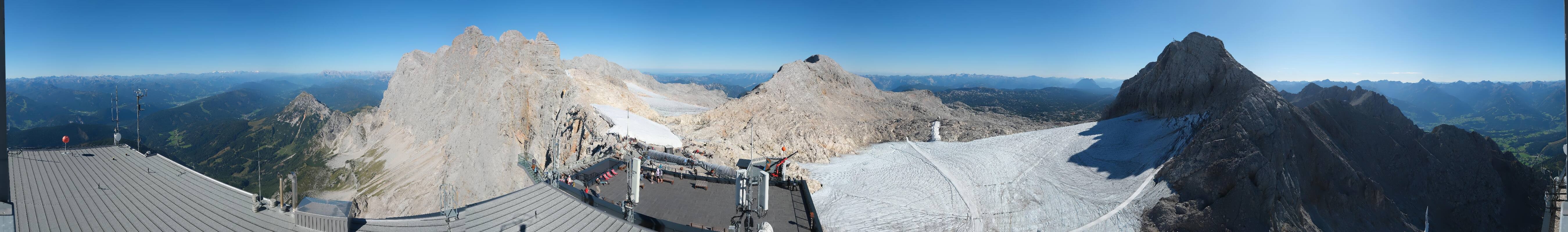 Archiv Foto Webcam Dachstein Gletscher: Panoramablick von der Bergstation