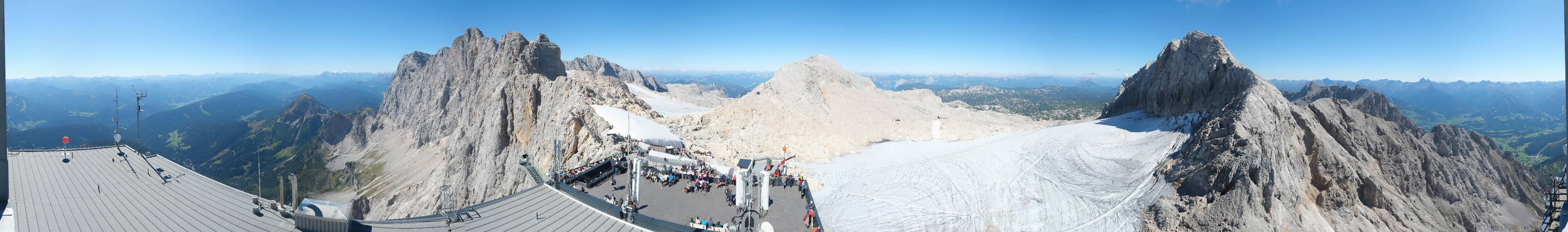 Archiv Foto Webcam Dachstein Gletscher: Panoramablick von der Bergstation