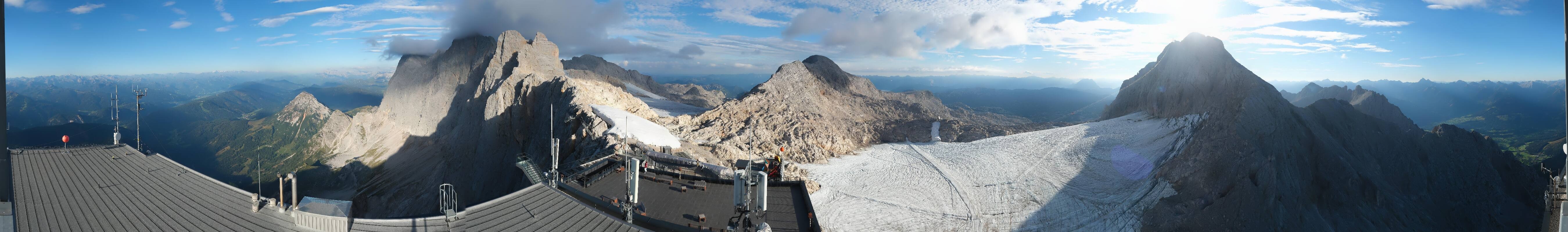 Archiv Foto Webcam Dachstein Gletscher: Panoramablick von der Bergstation