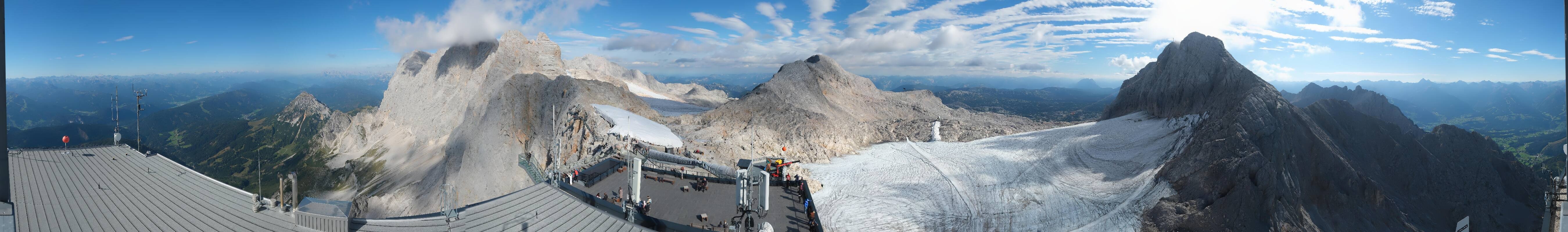 Archiv Foto Webcam Dachstein Gletscher: Panoramablick von der Bergstation