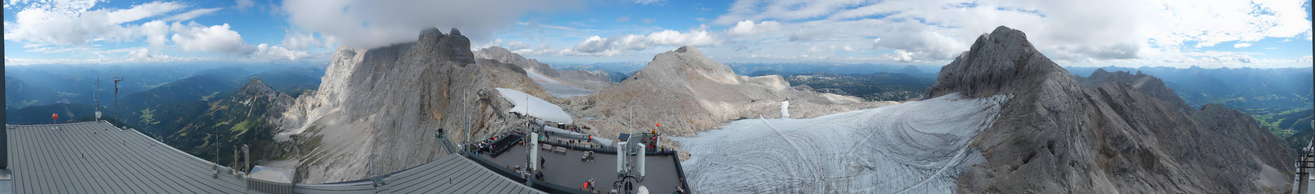 Archiv Foto Webcam Dachstein Gletscher: Panoramablick von der Bergstation
