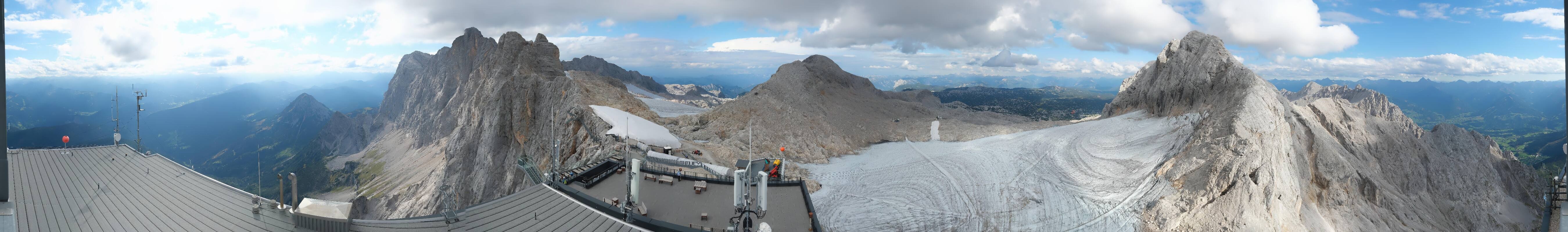 Archiv Foto Webcam Dachstein Gletscher: Panoramablick von der Bergstation