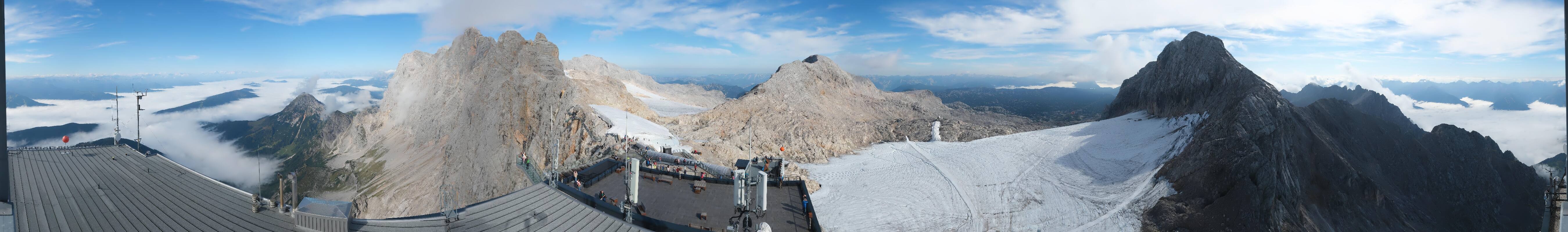 Archiv Foto Webcam Dachstein Gletscher: Panoramablick von der Bergstation