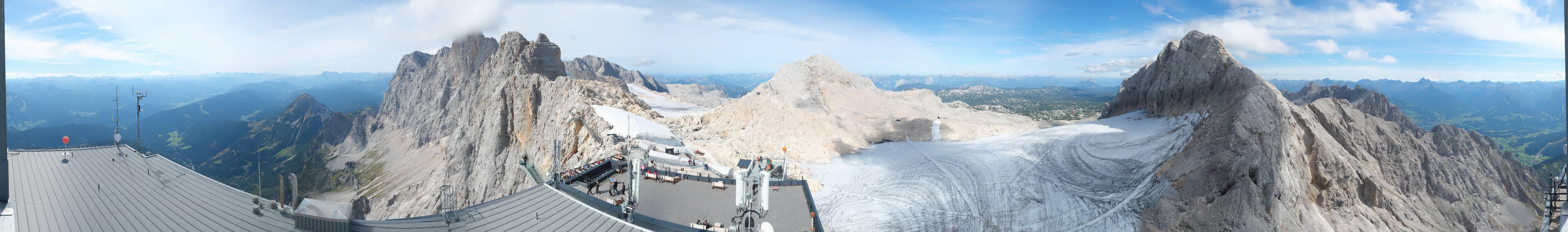 Archiv Foto Webcam Dachstein Gletscher: Panoramablick von der Bergstation