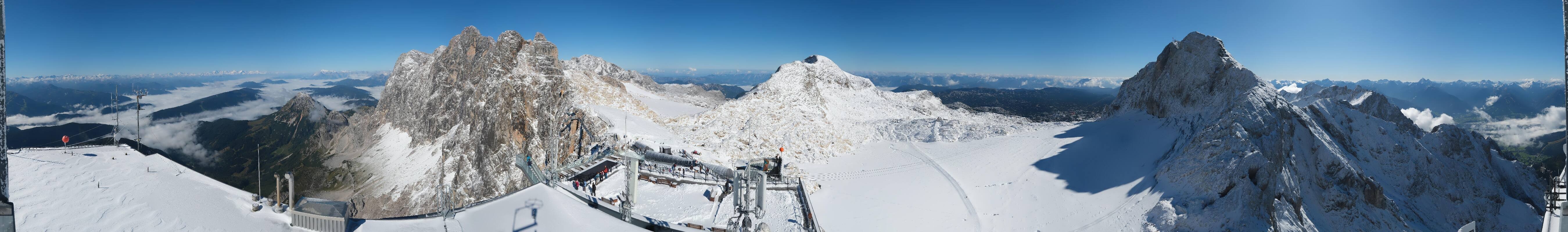 Archiv Foto Webcam Dachstein Gletscher: Panoramablick von der Bergstation
