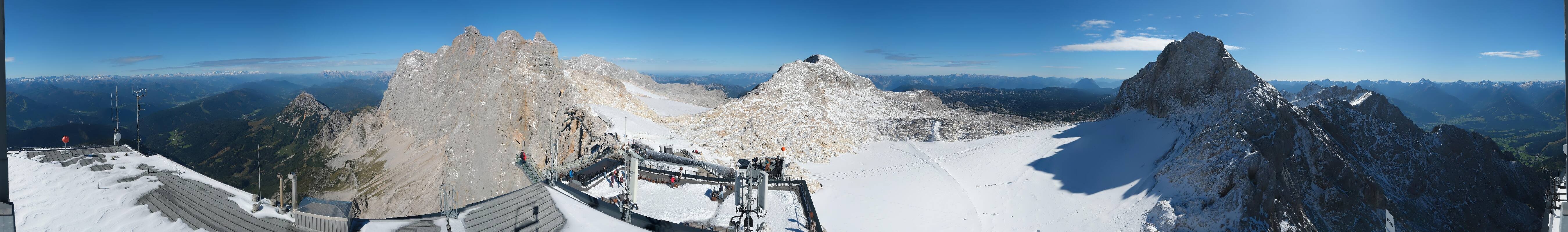 Archiv Foto Webcam Dachstein Gletscher: Panoramablick von der Bergstation