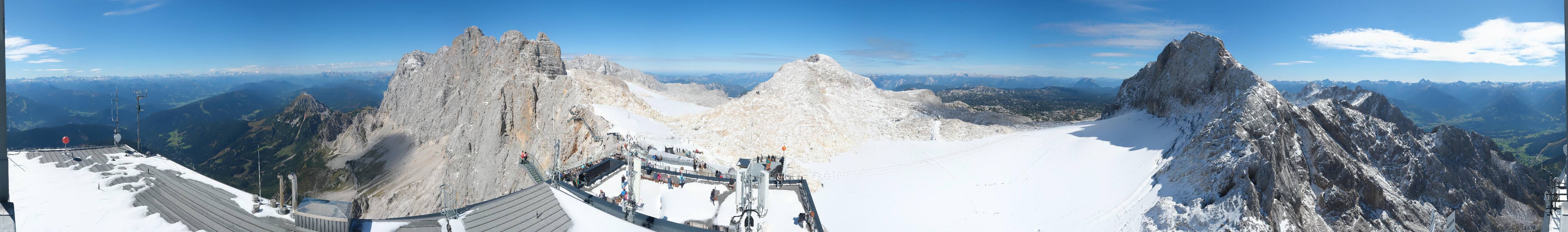 Archiv Foto Webcam Dachstein Gletscher: Panoramablick von der Bergstation