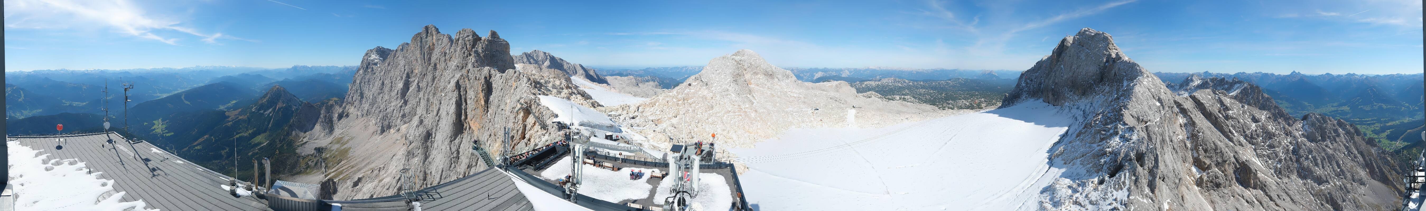 Archiv Foto Webcam Dachstein Gletscher: Panoramablick von der Bergstation