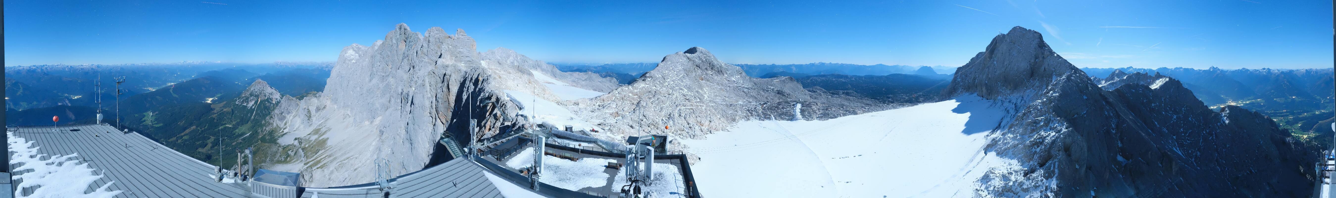 Archiv Foto Webcam Dachstein Gletscher: Panoramablick von der Bergstation