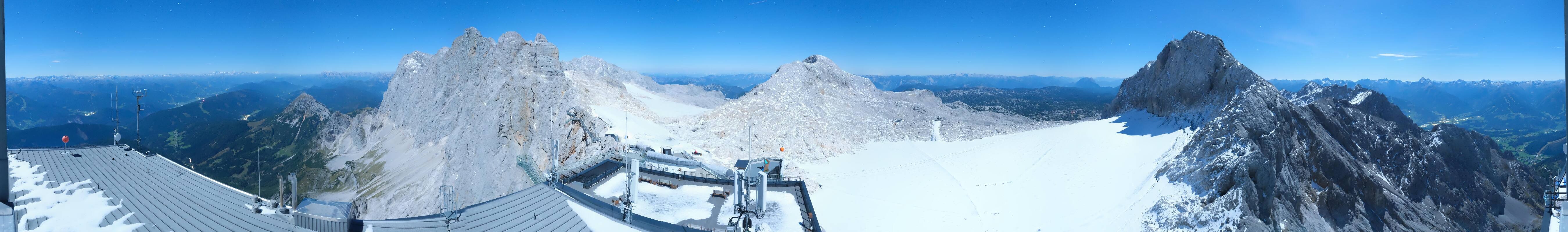 Archiv Foto Webcam Dachstein Gletscher: Panoramablick von der Bergstation
