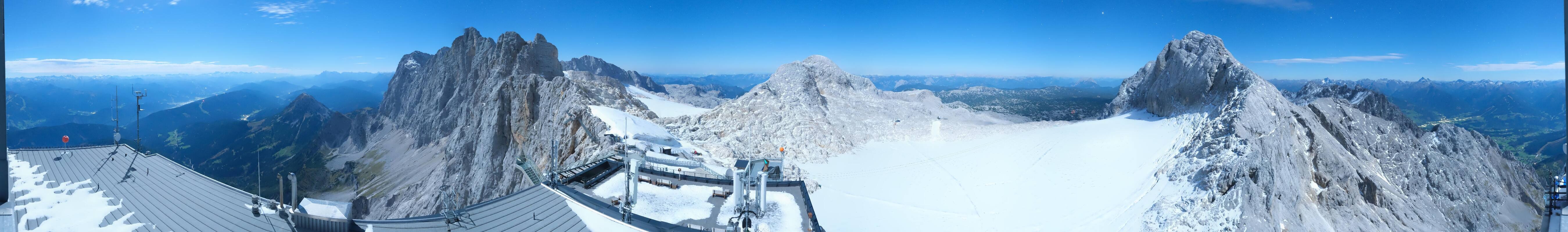 Archiv Foto Webcam Dachstein Gletscher: Panoramablick von der Bergstation