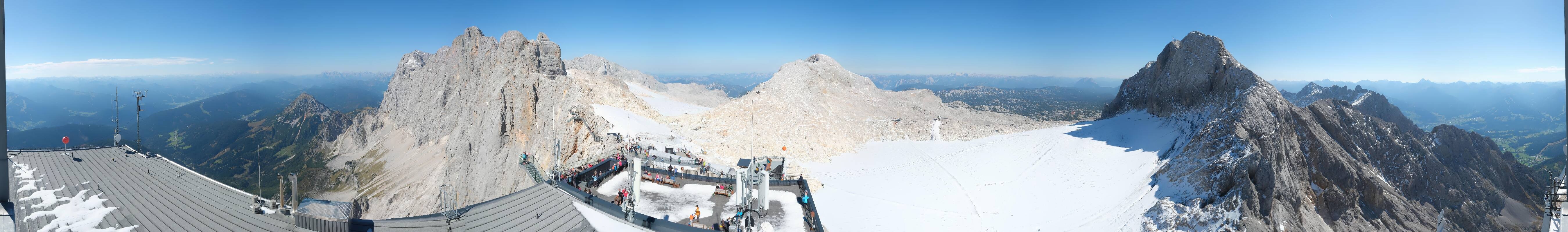 Archiv Foto Webcam Dachstein Gletscher: Panoramablick von der Bergstation