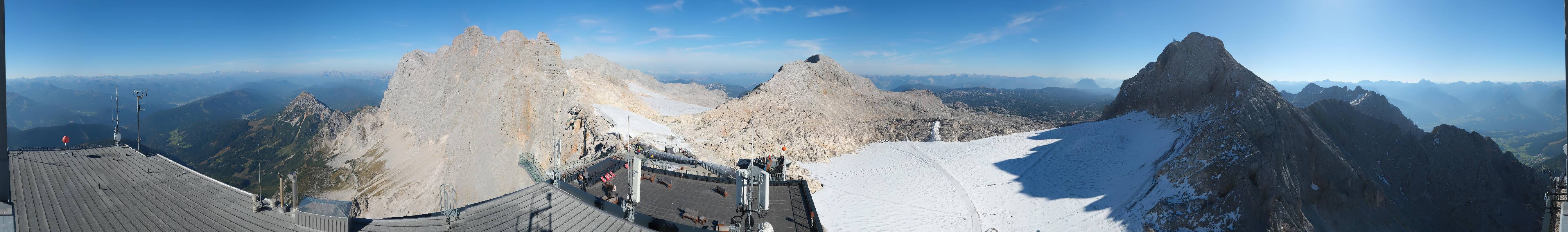 Archiv Foto Webcam Dachstein Gletscher: Panoramablick von der Bergstation