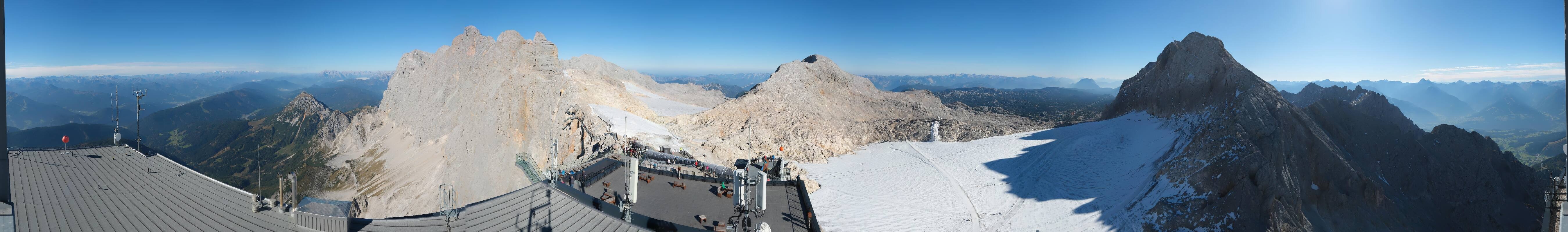Archiv Foto Webcam Dachstein Gletscher: Panoramablick von der Bergstation