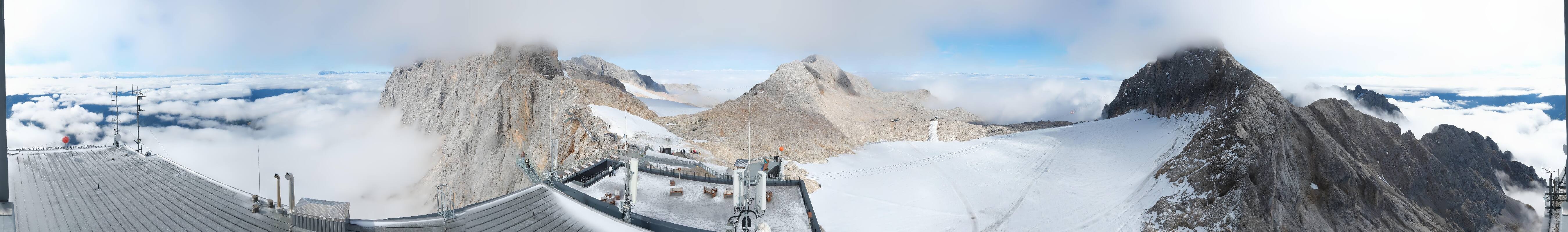 Archiv Foto Webcam Dachstein Gletscher: Panoramablick von der Bergstation