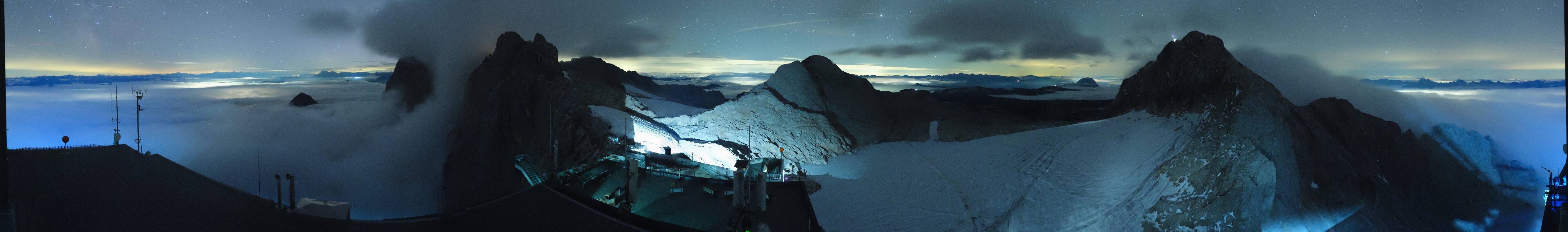 Archiv Foto Webcam Dachstein Gletscher: Panoramablick von der Bergstation