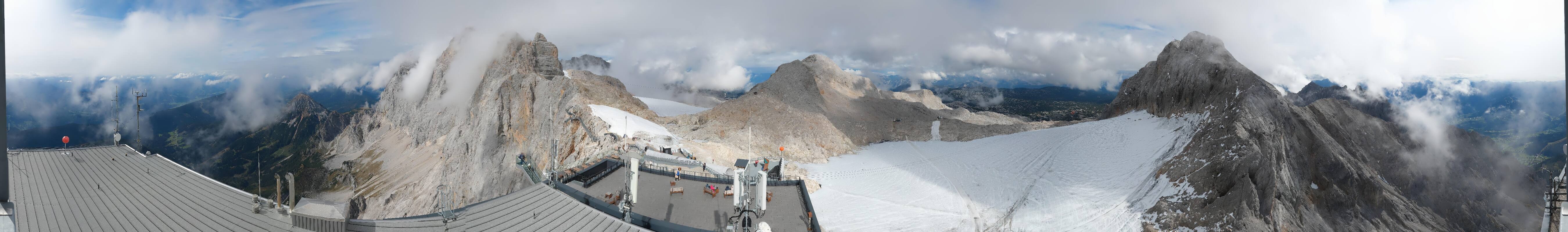 Archiv Foto Webcam Dachstein Gletscher: Panoramablick von der Bergstation