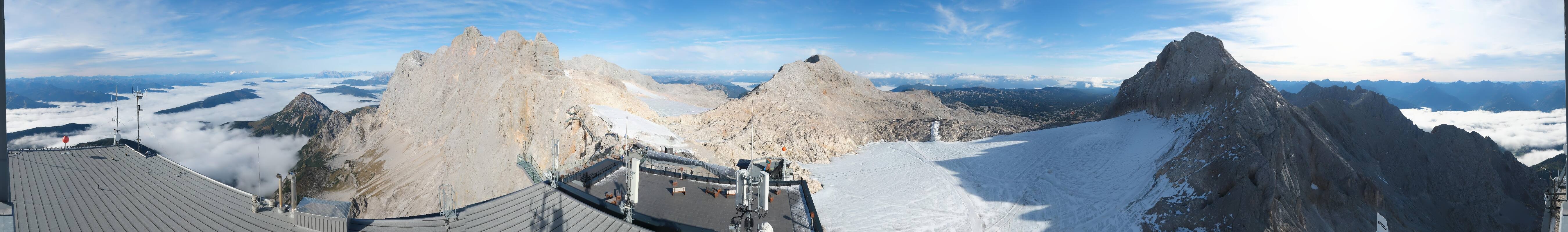 Archiv Foto Webcam Dachstein Gletscher: Panoramablick von der Bergstation