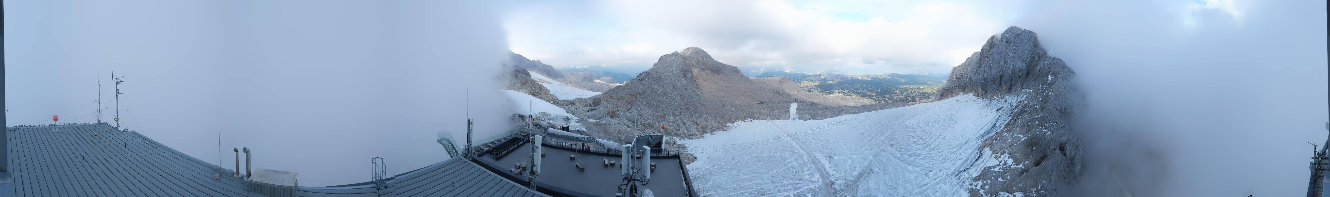 Archiv Foto Webcam Dachstein Gletscher: Panoramablick von der Bergstation