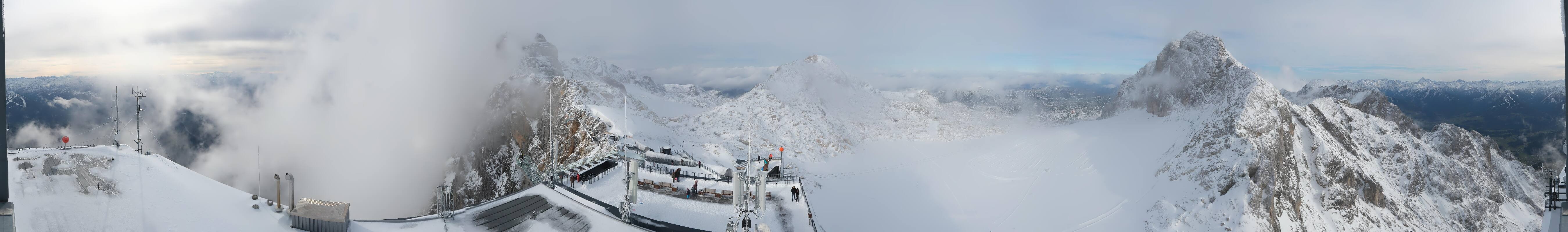 Archiv Foto Webcam Dachstein Gletscher: Panoramablick von der Bergstation