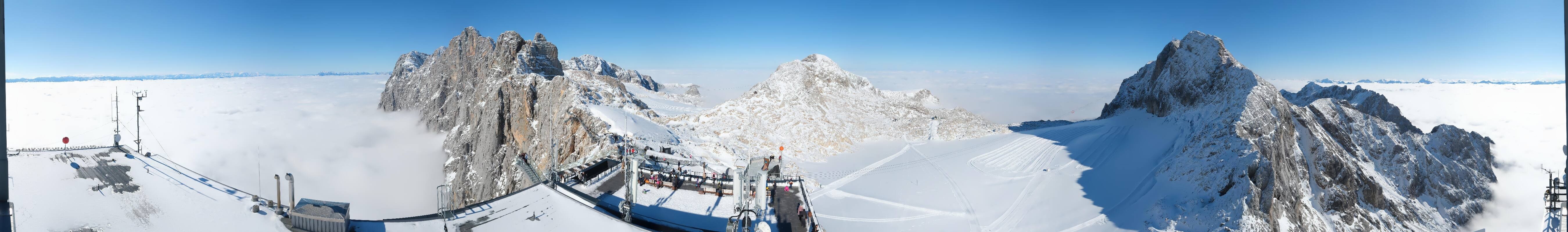 Archiv Foto Webcam Dachstein Gletscher: Panoramablick von der Bergstation
