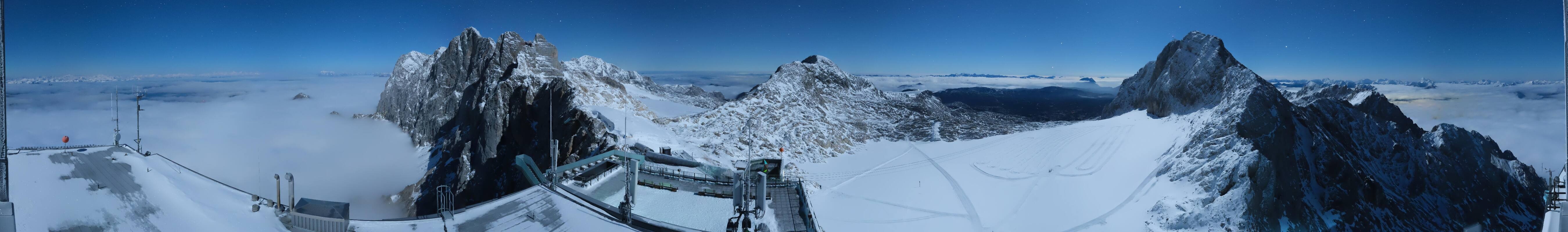 Archiv Foto Webcam Dachstein Gletscher: Panoramablick von der Bergstation