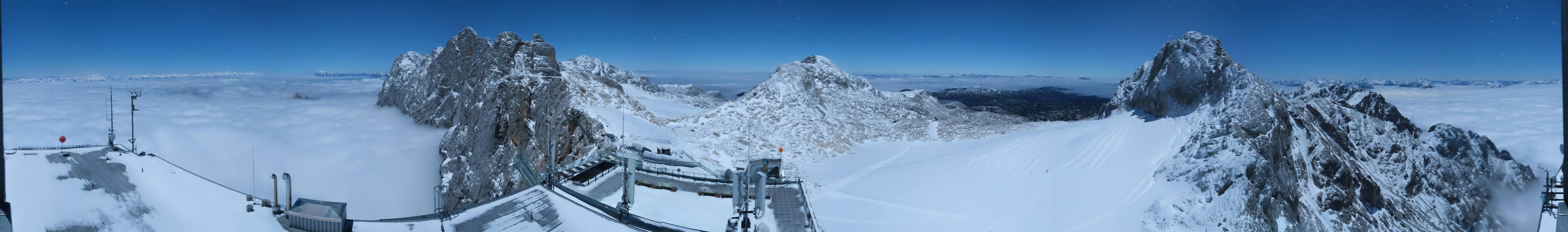 Archiv Foto Webcam Dachstein Gletscher: Panoramablick von der Bergstation