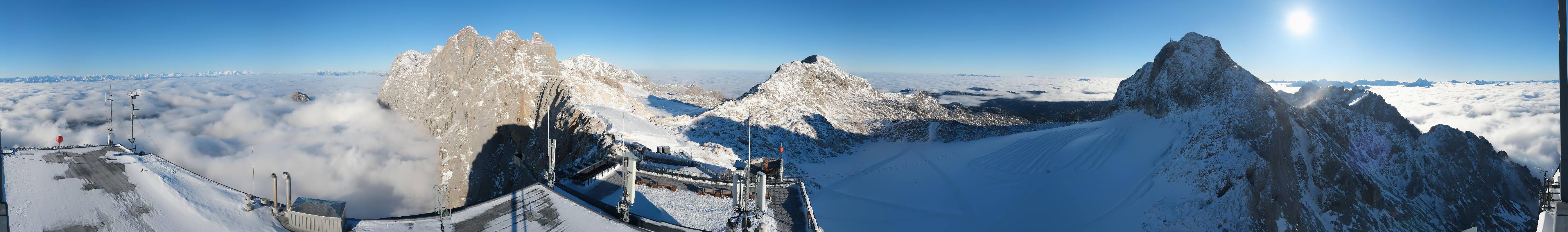 Archiv Foto Webcam Dachstein Gletscher: Panoramablick von der Bergstation