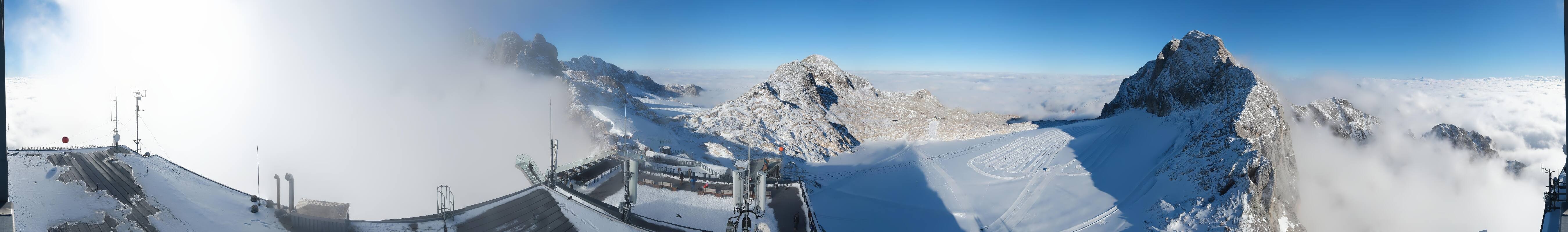 Archiv Foto Webcam Dachstein Gletscher: Panoramablick von der Bergstation