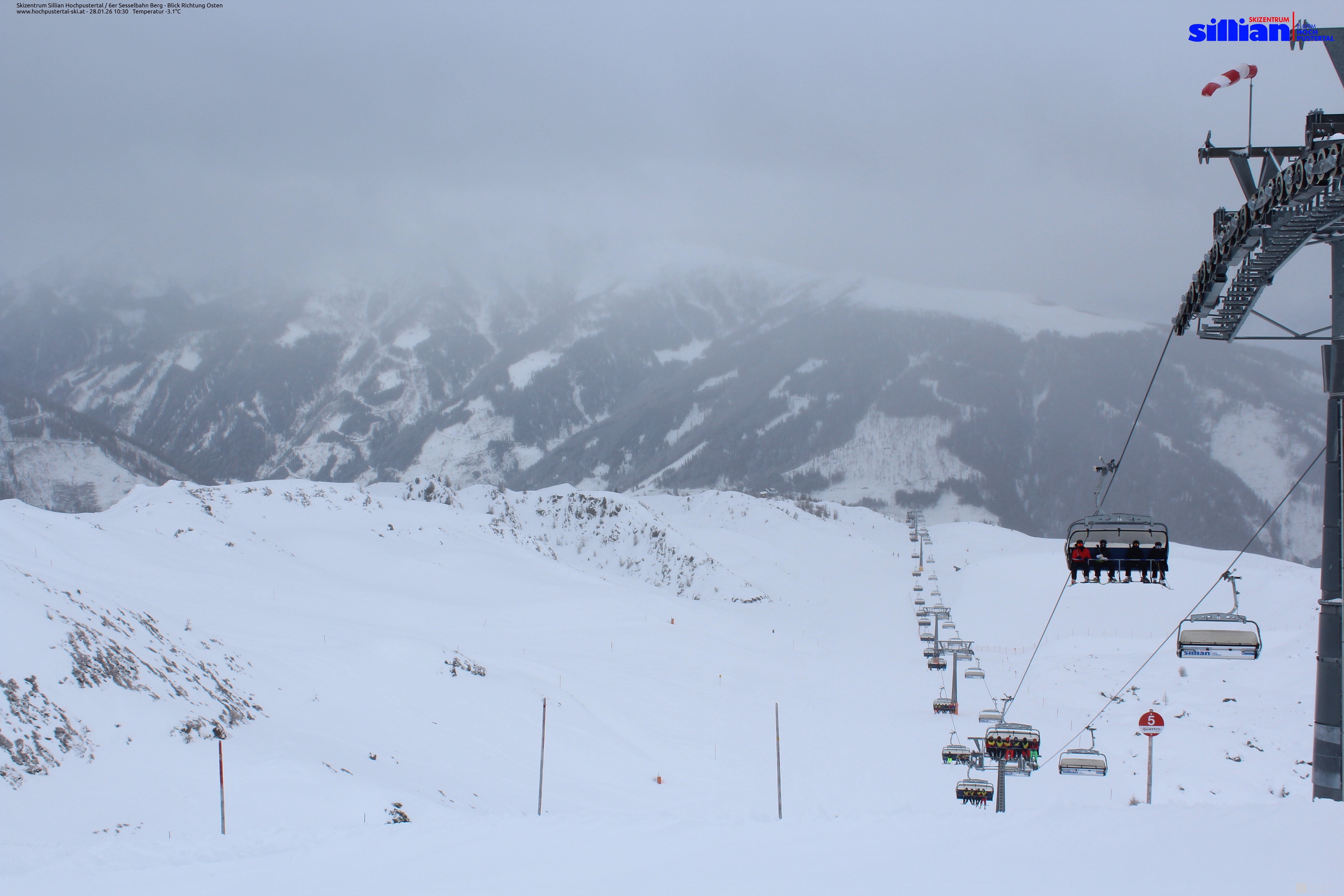 Archiv Foto Webcam Sillian, 6er-Sesselbahn Thurntaler