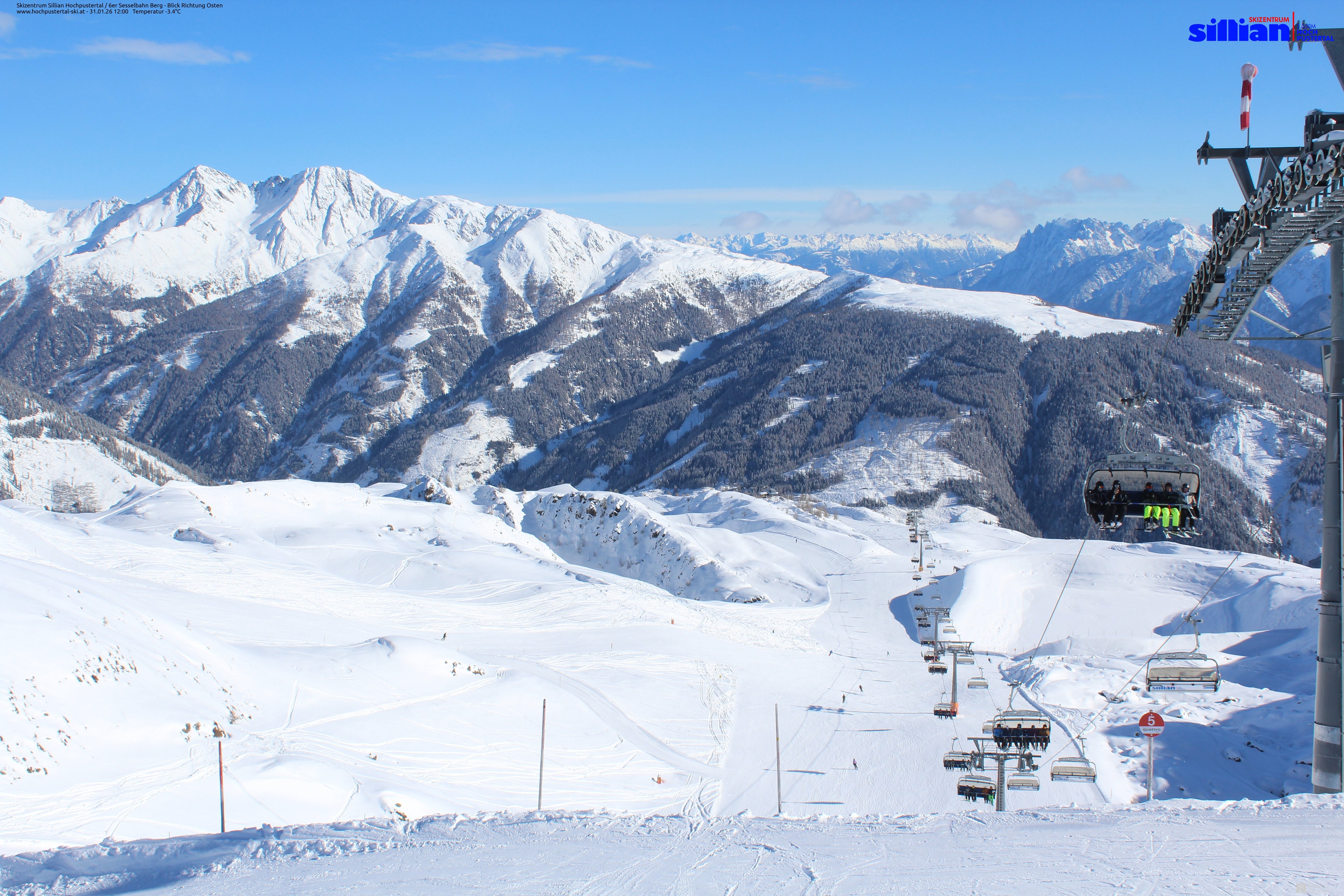 Archiv Foto Webcam Sillian, 6er-Sesselbahn Thurntaler