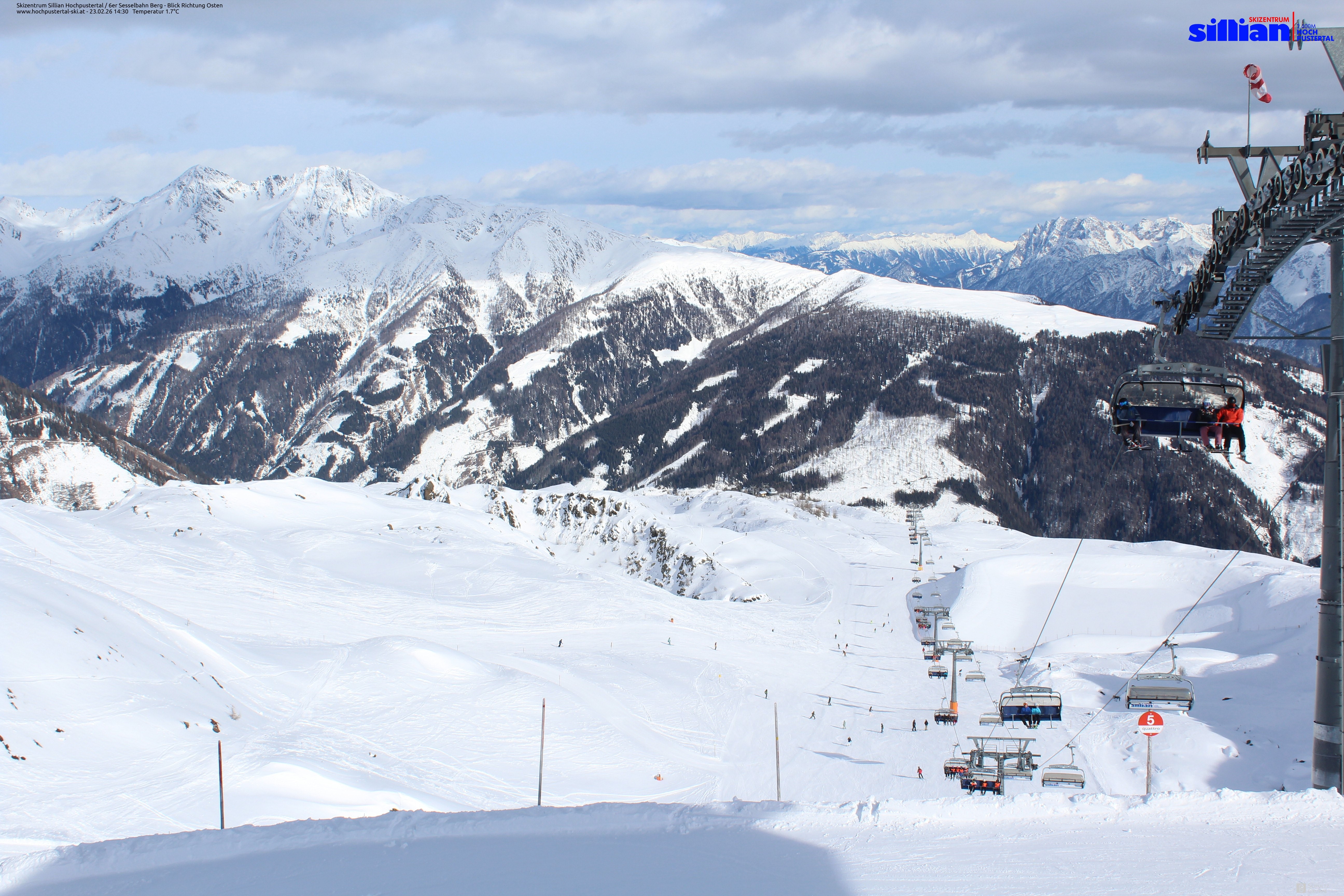 Archiv Foto Webcam Sillian, 6er-Sesselbahn Thurntaler