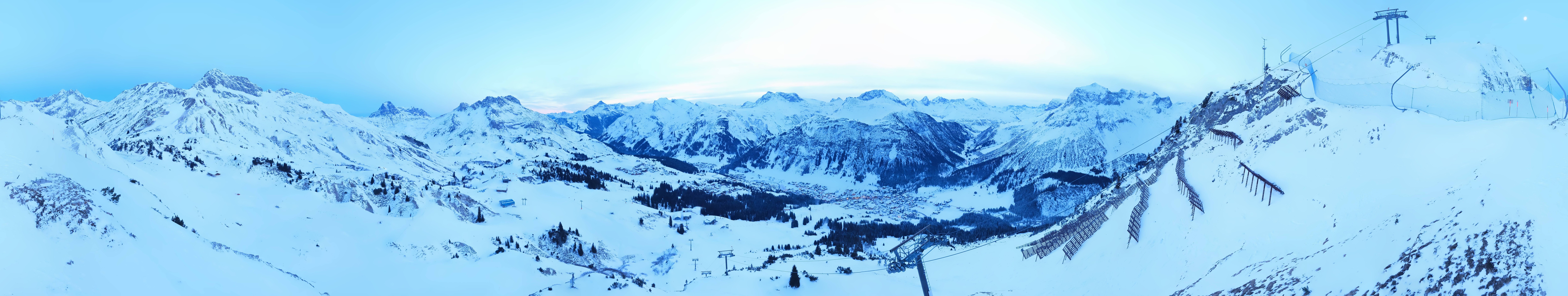 Archiv Foto Webcam Lech-Zürs: Kriegerhorn Panoramablick