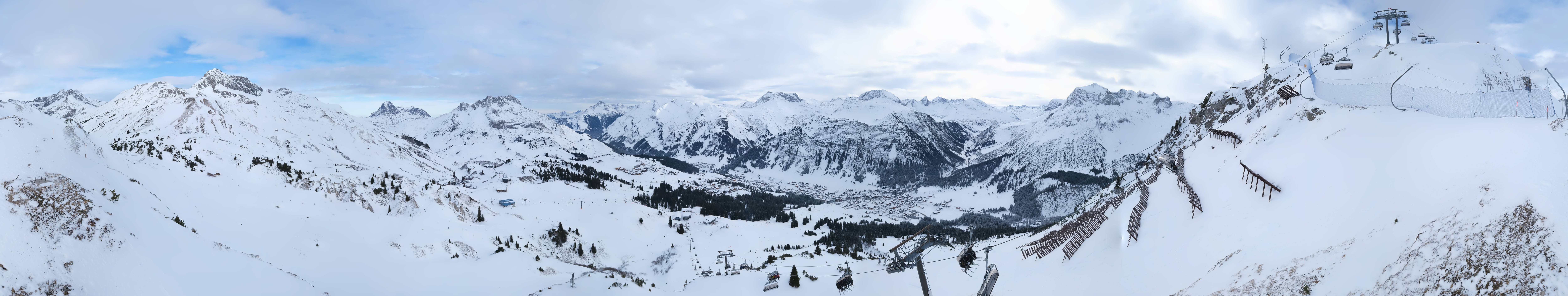 Archiv Foto Webcam Lech-Zürs: Kriegerhorn Panoramablick