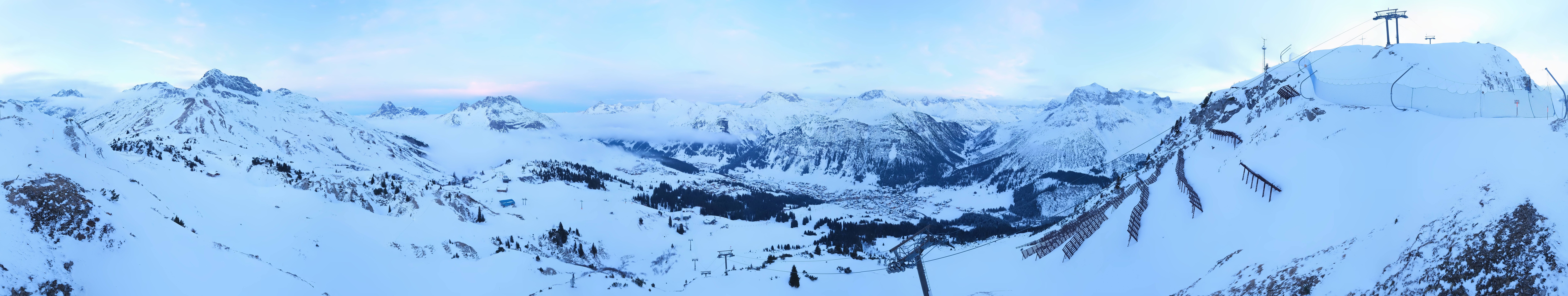 Archiv Foto Webcam Lech-Zürs: Kriegerhorn Panoramablick
