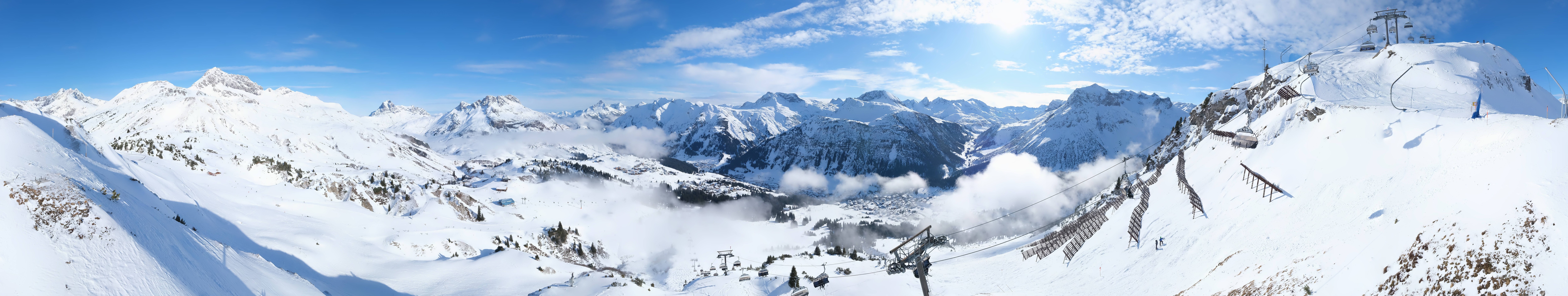 Archiv Foto Webcam Lech-Zürs: Kriegerhorn Panoramablick