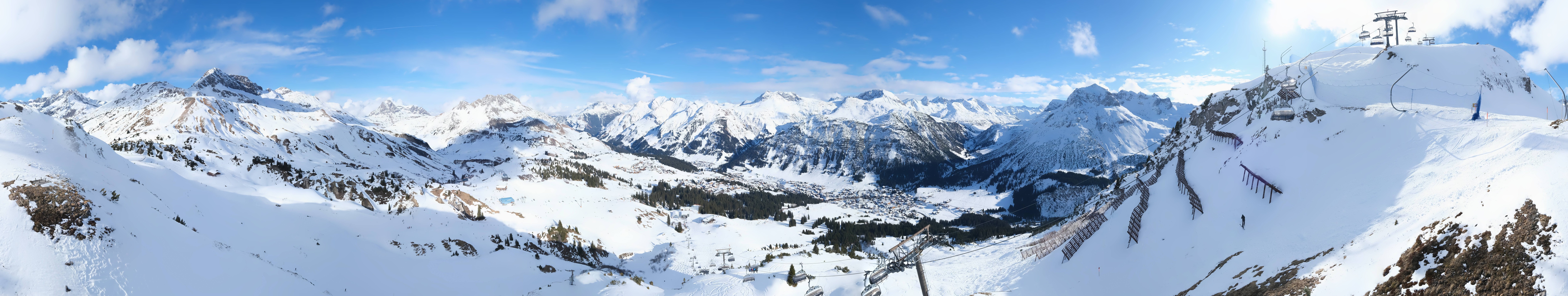 Archiv Foto Webcam Lech-Zürs: Kriegerhorn Panoramablick