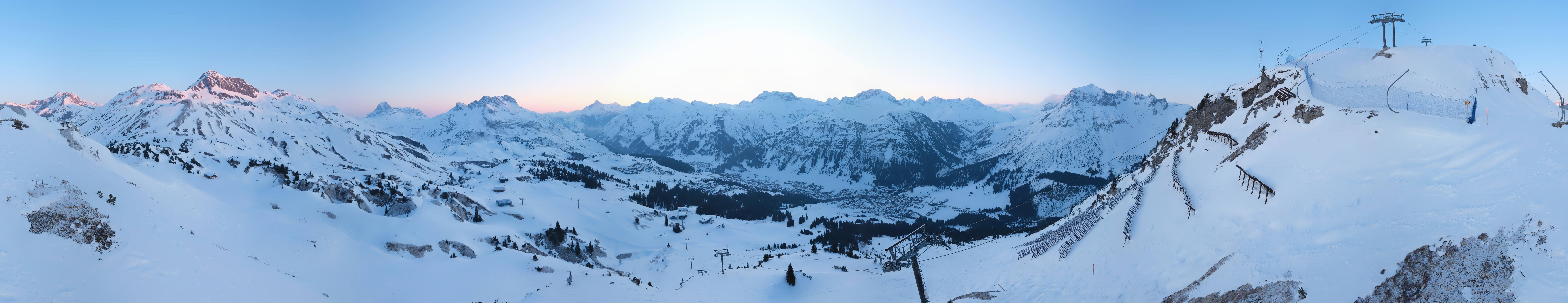 Archiv Foto Webcam Lech-Zürs: Kriegerhorn Panoramablick
