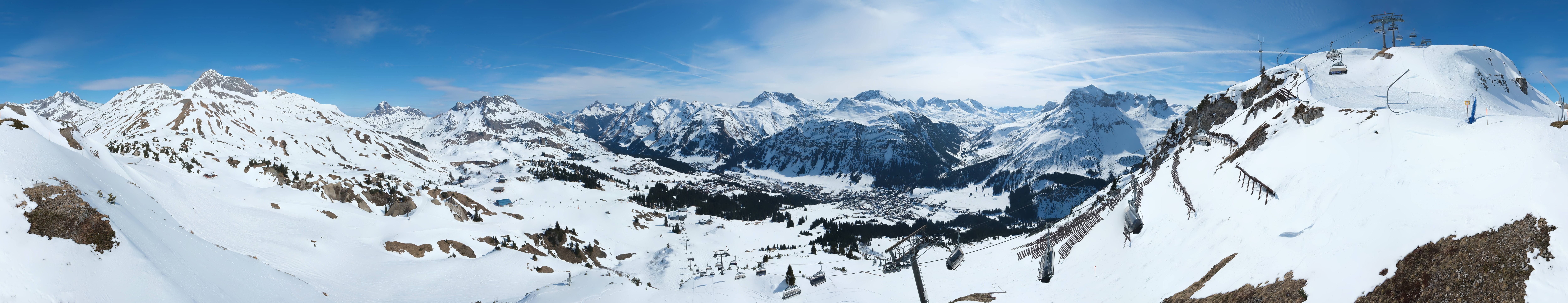 Archiv Foto Webcam Lech-Zürs: Kriegerhorn Panoramablick