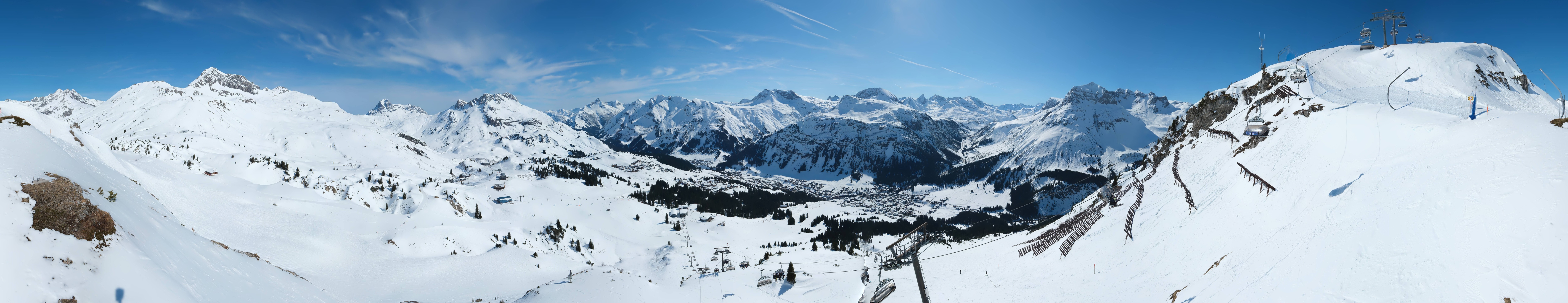 Archiv Foto Webcam Lech-Zürs: Kriegerhorn Panoramablick