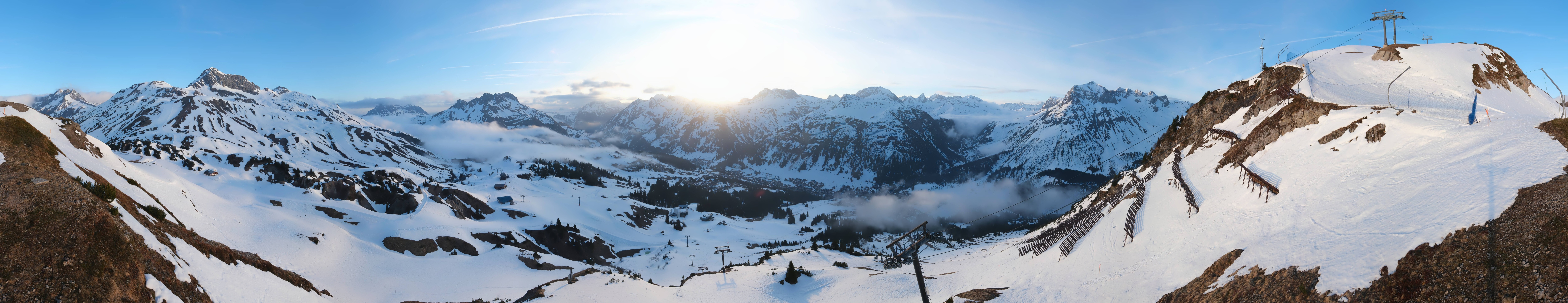 Archiv Foto Webcam Lech-Zürs: Kriegerhorn Panoramablick