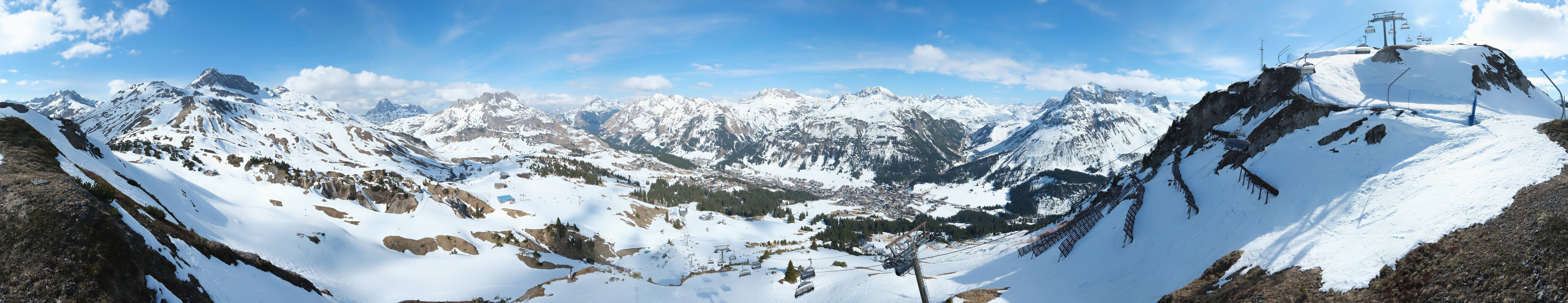 Archiv Foto Webcam Lech-Zürs: Kriegerhorn Panoramablick