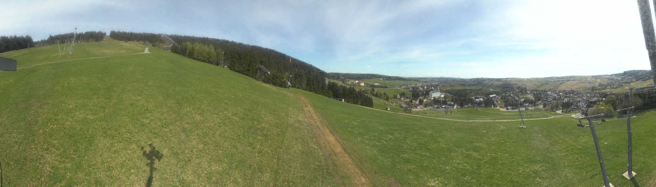Archiv Foto Webcam Oberwiesenthal - Blick auf Skihang und Ort