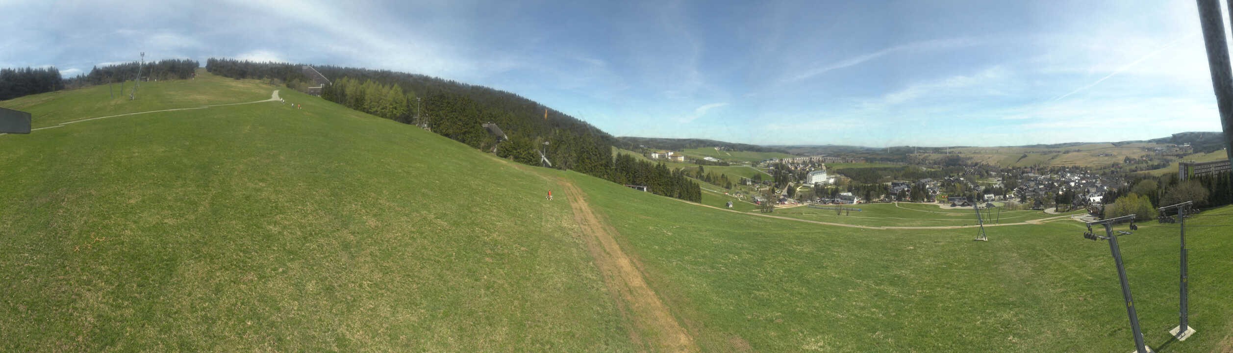 Archiv Foto Webcam Oberwiesenthal - Blick auf Skihang und Ort