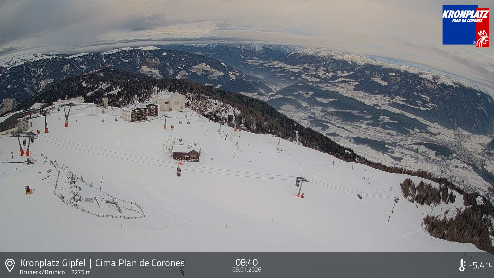 Archiv Foto Webcam Blick auf Bruneck, Kronplatz